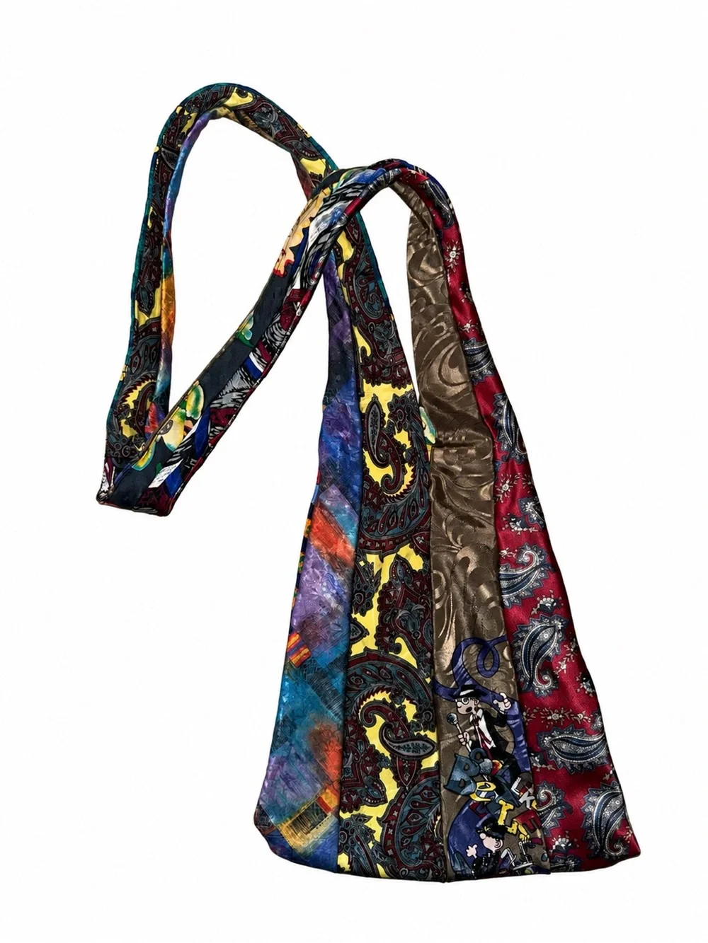 Keith Daniels Vintage Tie Hobo Bag Looney Tunes Disney Y2K Patchwork